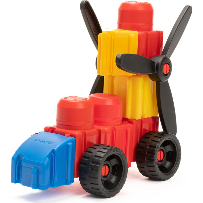 Snapo Jr. Junior Builder's Kit - 40 pcs - Colorful Blocks & Wheels