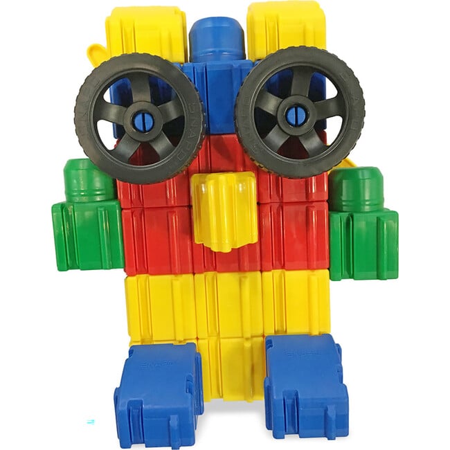 Snapo Jr. Beginner Builder's Kit - 60 pcs - Colorful Blocks & Wheels