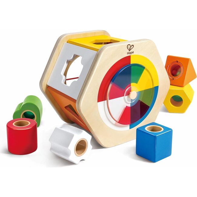 Hape: Wooden Wonder Shape Sorter - Rainbow Sorting Play Toy