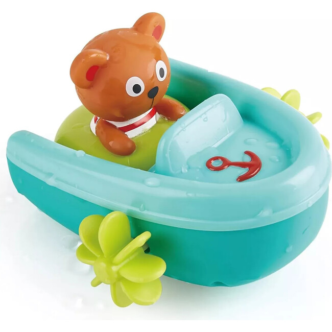 Hape: Tubing Pull-Back Boat - With Teddy Bear Figure Companion