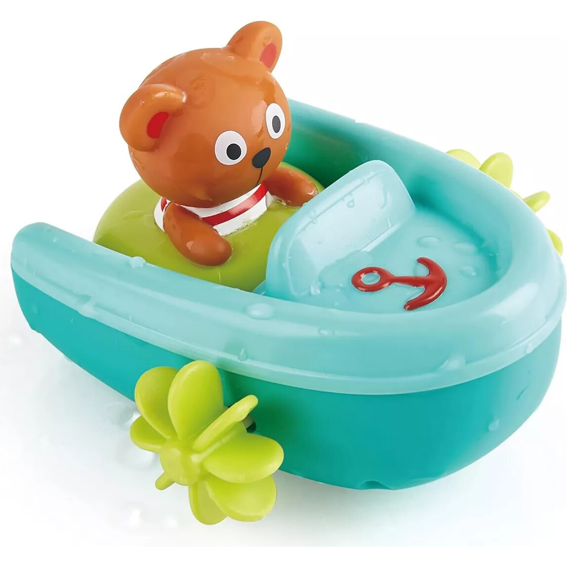 Hape: Tubing Pull-Back Boat - With Teddy Bear Figure Companion - Play Kits - 1