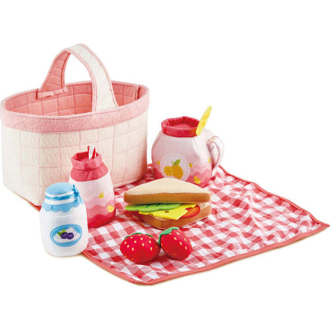 Hape: Toddler Picnic Basket - Fabric Lunch Basket & Blanket