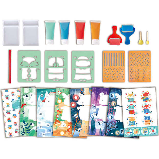 Hape: Sponge Painting Fun - 24pcs, 6 Activities Art Set