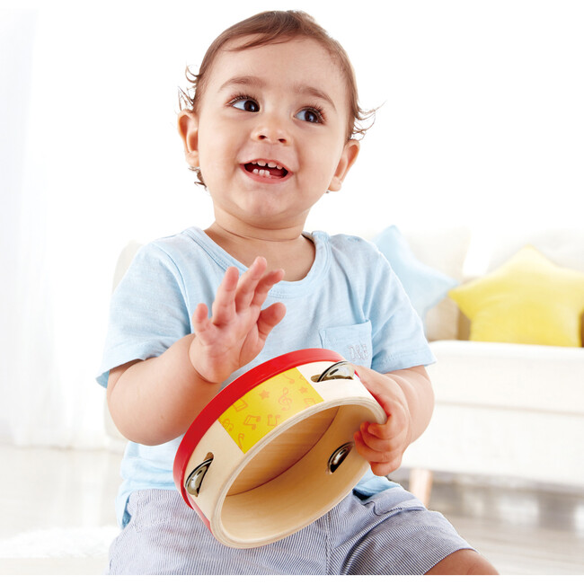 Hape: Tap-Along Tambourine - Wooden Hand Drum & Shaker Toy