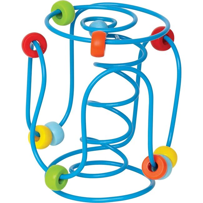 Hape: Spring-A-Ling - Wooden Beads & Blue Spiral Wire Maze