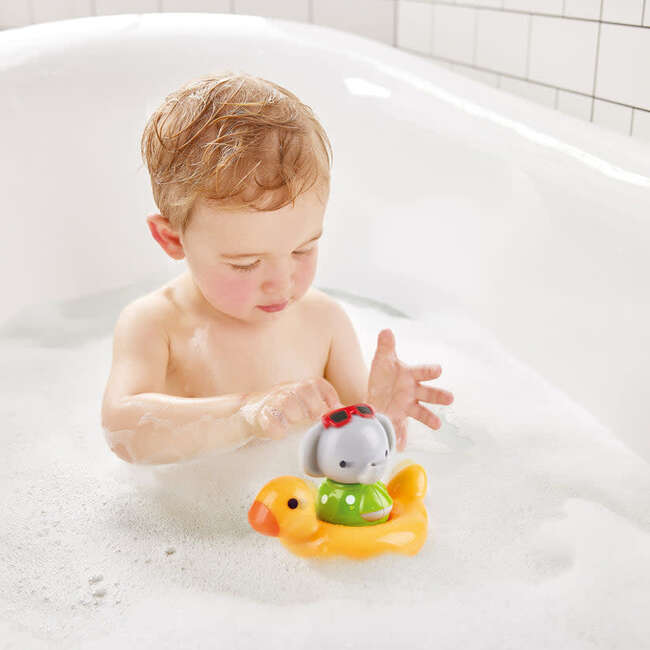 Hape: Spin Splash 'n' Swim Elephant - Bathtime Windup Spinning Toy - Play Kits - 2