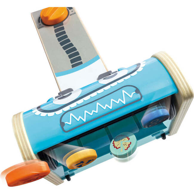 Hape: Robot Vacuum Clean Up Playset - Blue Wooden Cleaning Toy - Role Play Toys - 3