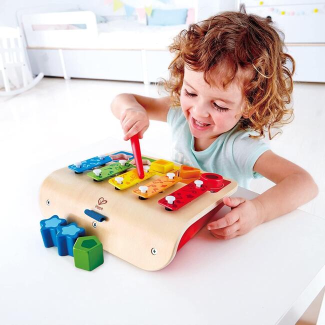 Hape: Shape Sorter Xylophone - Wooden Multifunctional Instrument Toy - Musical - 2