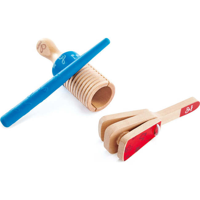 Hape: Percussion Duo - Wooden Clapper & Guiro Hand Musical Instruments