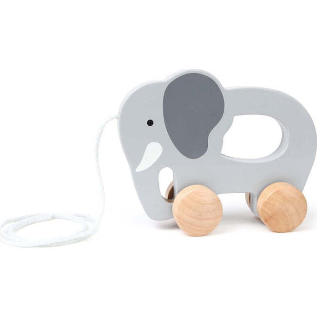 Hape: Push & Pull Elephant - Gray - Wooden Toy