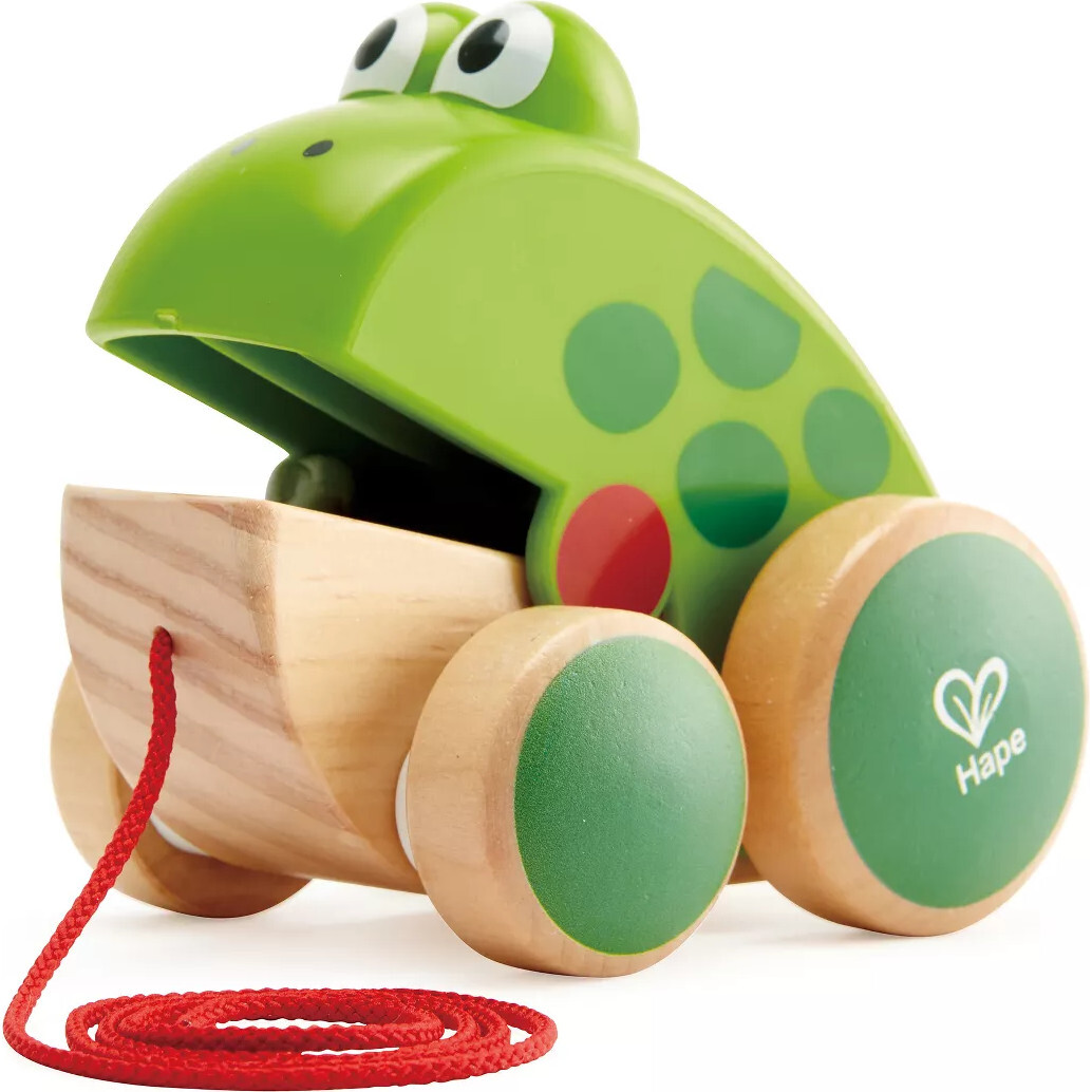 Hape: Pull Along Frog - Wooden Green Toy - Developmental Toys - 1