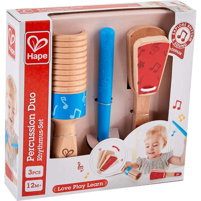 Hape: Percussion Duo - Wooden Clapper & Guiro Hand Musical Instruments - Musical - 2