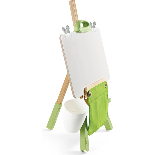 Hape: Portable Bamboo Easel - 14pc, Green & White