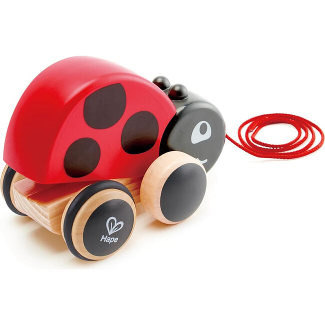 Hape: Pull Along Ladybug - Red & Black, Wooden Toy - Developmental Toys - 1