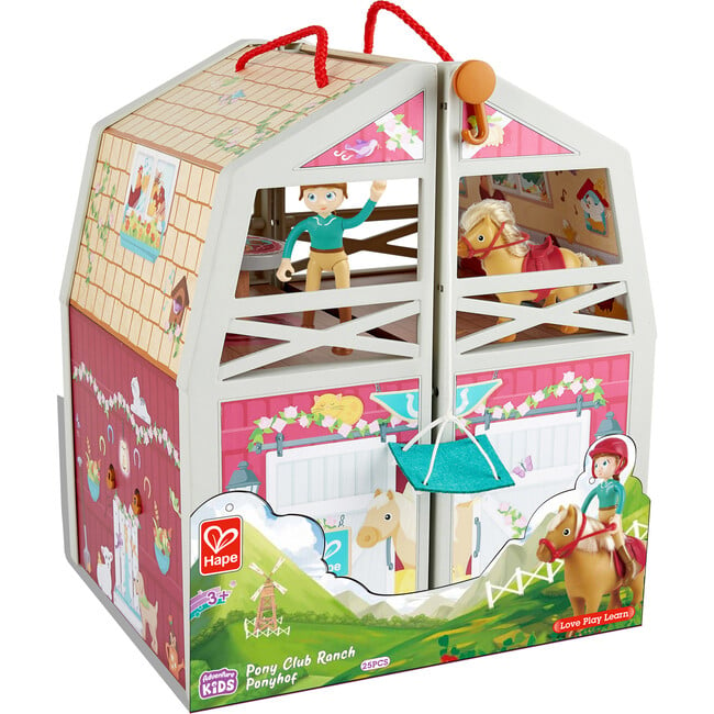 Hape: Pony Club Ranch - Wooden 2 Level Barn Dollhouse