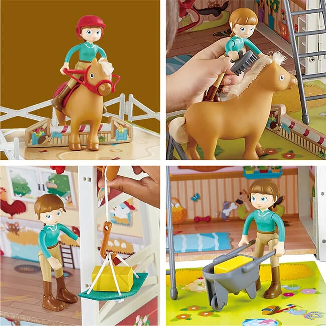 Hape: Pony Club Ranch - Wooden 2 Level Barn Dollhouse - Play Kits - 3