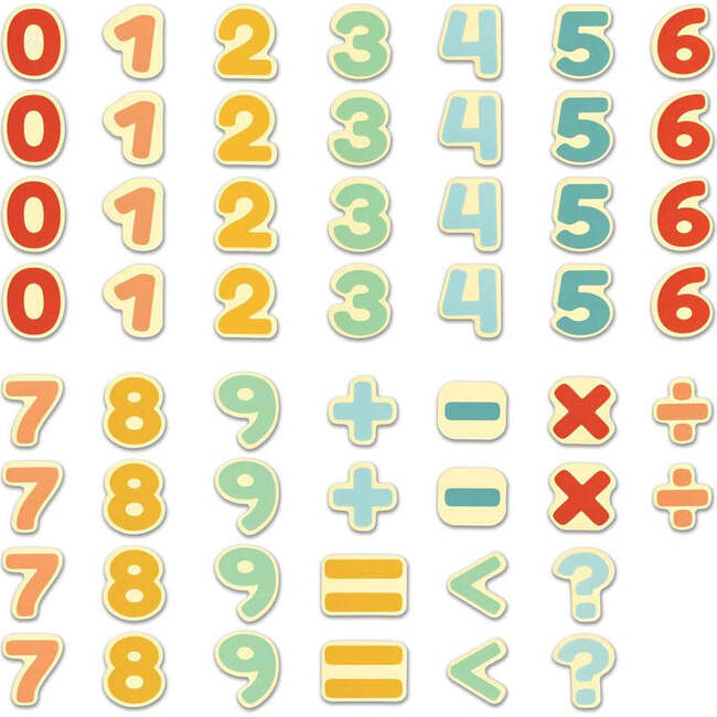 Hape: Magnetic Numbers - 54pcs, Colorful Wooden Magnets