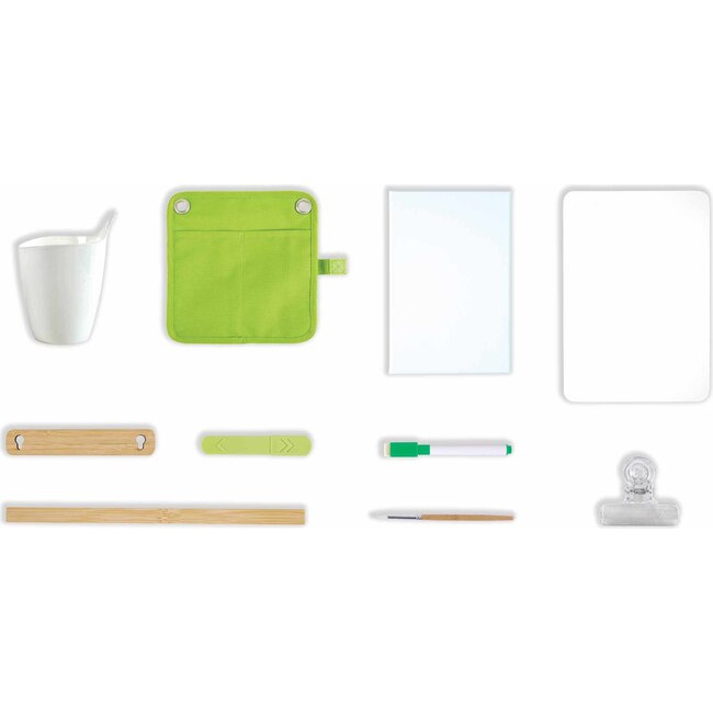 Hape: Portable Bamboo Easel - 14pc, Green & White - Arts & Crafts - 4