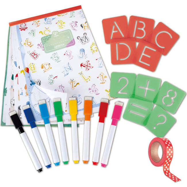 Hape: Letters & Numbers Tracing - 66pc Activity Set