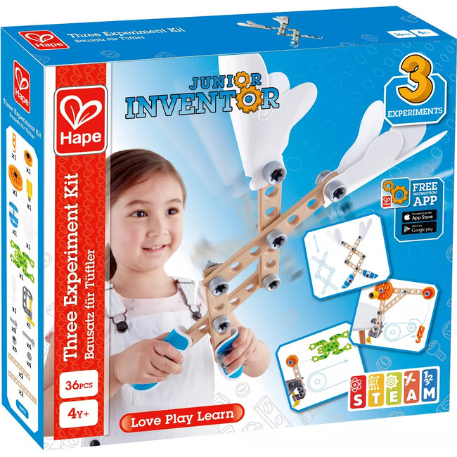 Hape: Junior Inventor: Three Experiment Kit - 36pcs