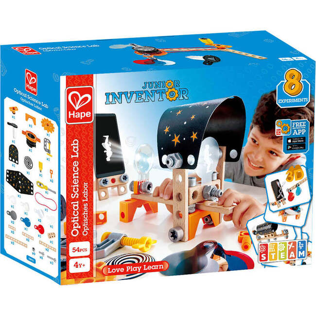 Hape: Junior Inventor: Optical Science Lab - 54pcs, Wooden Building Toy