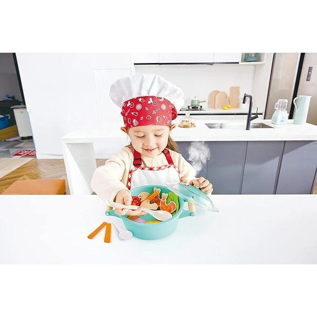 Hape: Little Chef Cooking & Steam Playset - Play Kitchens - 3