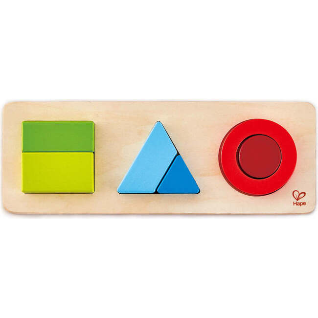 Hape: Geometry Puzzle - 7pc Wooden 2-Sided Puzzle