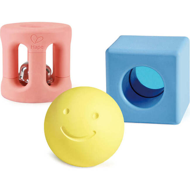 Hape: Geometric Rattle Trio - 3pc Teething & Shake Toy