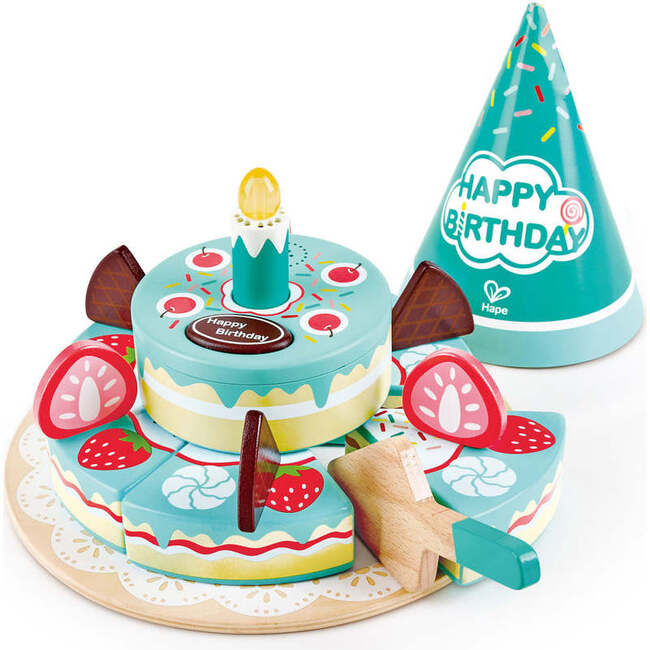 Hape: Interactive Happy Birthday Cake - 16pc Light & Sound Wooden Toy