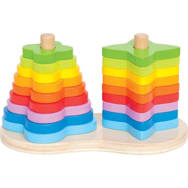 Hape: Double Rainbow Stacker - Wooden Ring Set Toy