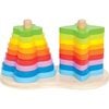 Hape: Double Rainbow Stacker - Wooden Ring Set Toy - Developmental Toys - 1 - thumbnail