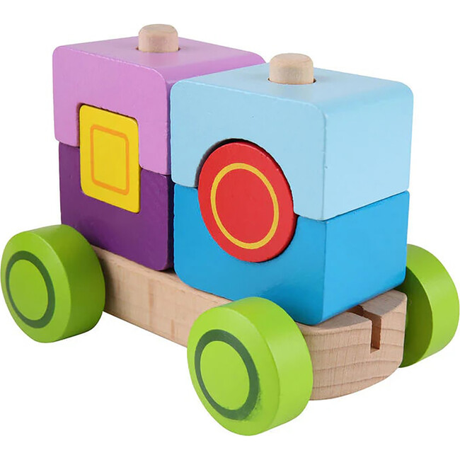 Hape: Fantasia Blocks Train - Wooden Sorting & Stacking Toy