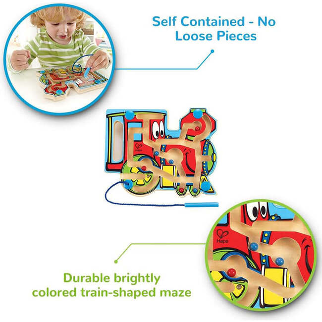 Hape: Choo Choo Tracks - Wooden Magnetic Wand Bead Maze - Play Kits - 2