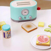 Hape: Ding & Pop-Up Toaster - 15pc Teal Wooden Food Playset - Play Kitchens - 4