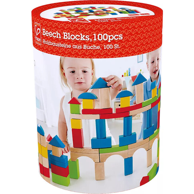 Hape: Build Up & Away Blocks - 100 pcs - Assorted Wooden Set - Blocks - 2