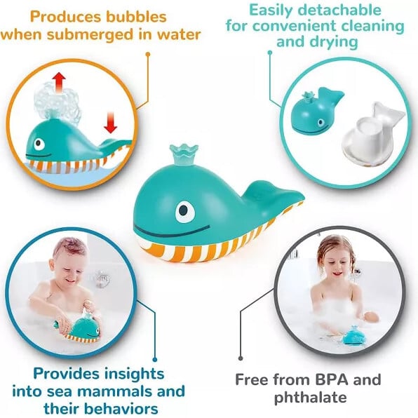 Hape: Bubble Blowing Whale - Blue & Yellow - Play Kits - 2