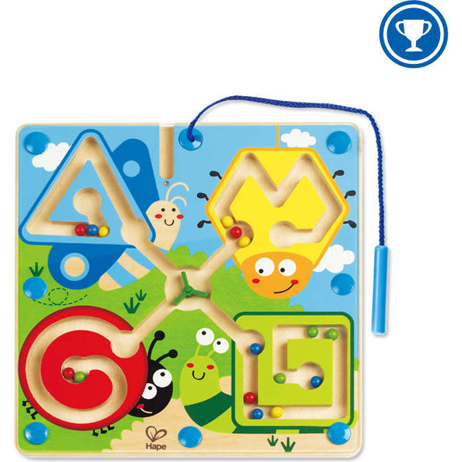 Hape: Best Bugs Magnetic Maze - Wooden Magnetic Wand Bead Maze - Play Kits - 1