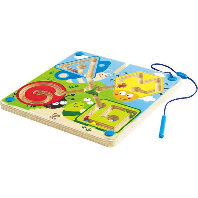 Hape: Best Bugs Magnetic Maze - Wooden Magnetic Wand Bead Maze - Play Kits - 2