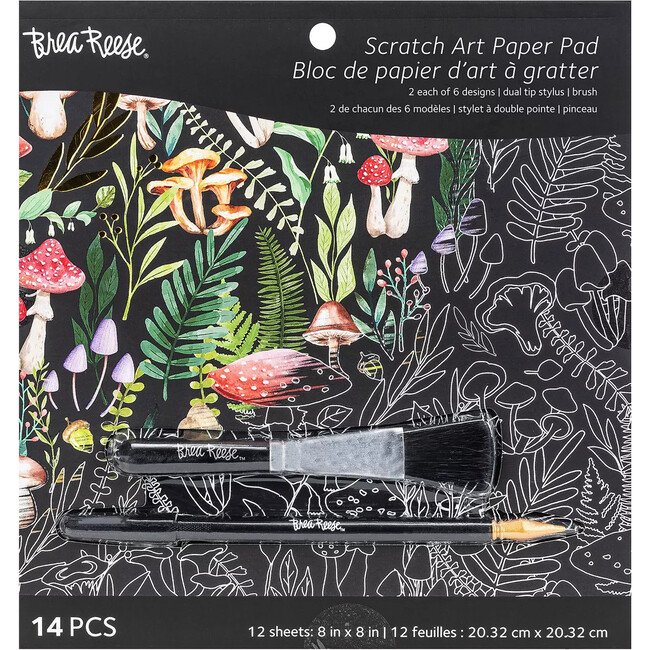 Brea Reese: Scratch Art Paper Pad - Nature - 12 Designs