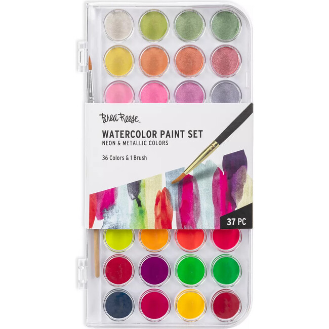 Brea Reese: Essential Watercolor Paint Set: Neon & Metallic