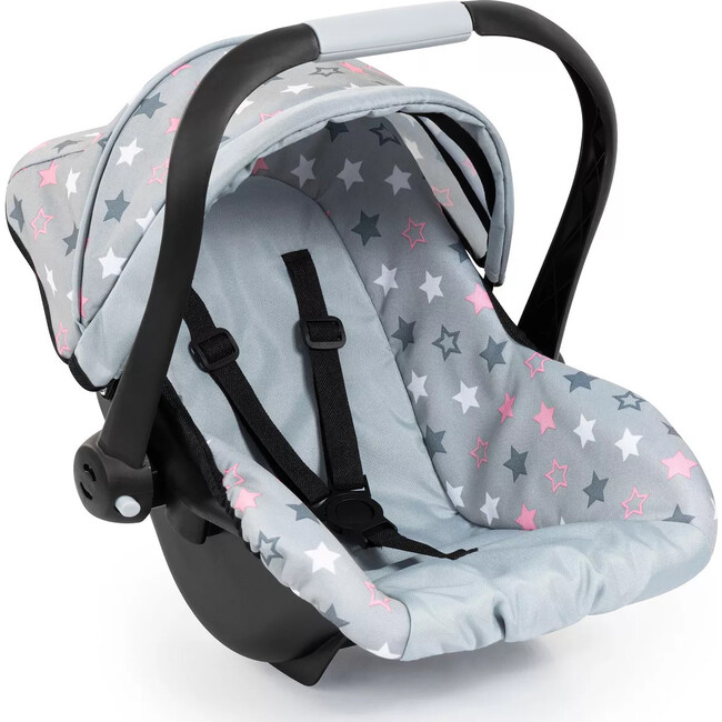 Bayer Design Dolls: Deluxe Car Seat - Grey, Pink, Stars