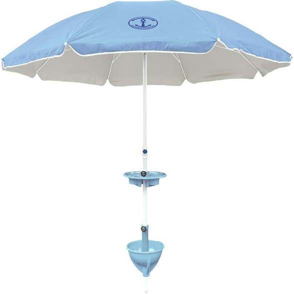 Anchor Works: Classic Beach Umbrella & AnchorONE Kit – Sky Blue