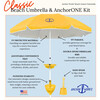 Anchor Works: Classic Beach Umbrella & AnchorONE Kit – Sunset Orange - Umbrellas - 2