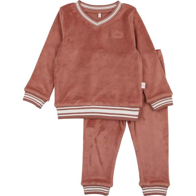 Velour Varsity PJ, Dusty Rose