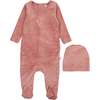 Velour Bunny Footie, Pink - Footie Pajamas - 1 - thumbnail