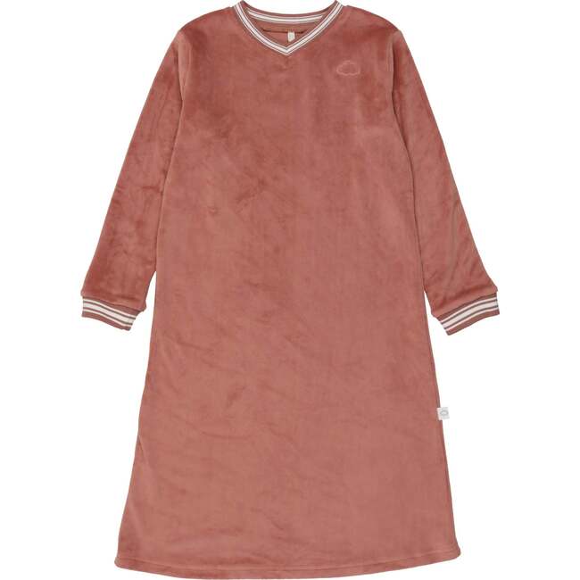 Velour Varsity Nightgown, Dusty Rose