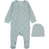 Star Print Footie, Ice Blue - Footie Pajamas - 1 - thumbnail