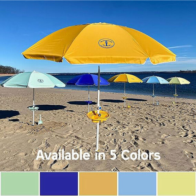 Anchor Works: Classic Beach Umbrella & AnchorONE Kit – Sunset Orange - Umbrellas - 4