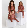 Velour Henley Footie, Dusty Rose - Footie Pajamas - 3