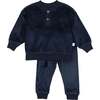 Velour Henley Set, Midnight Blue - Mixed Apparel Set - 1 - thumbnail